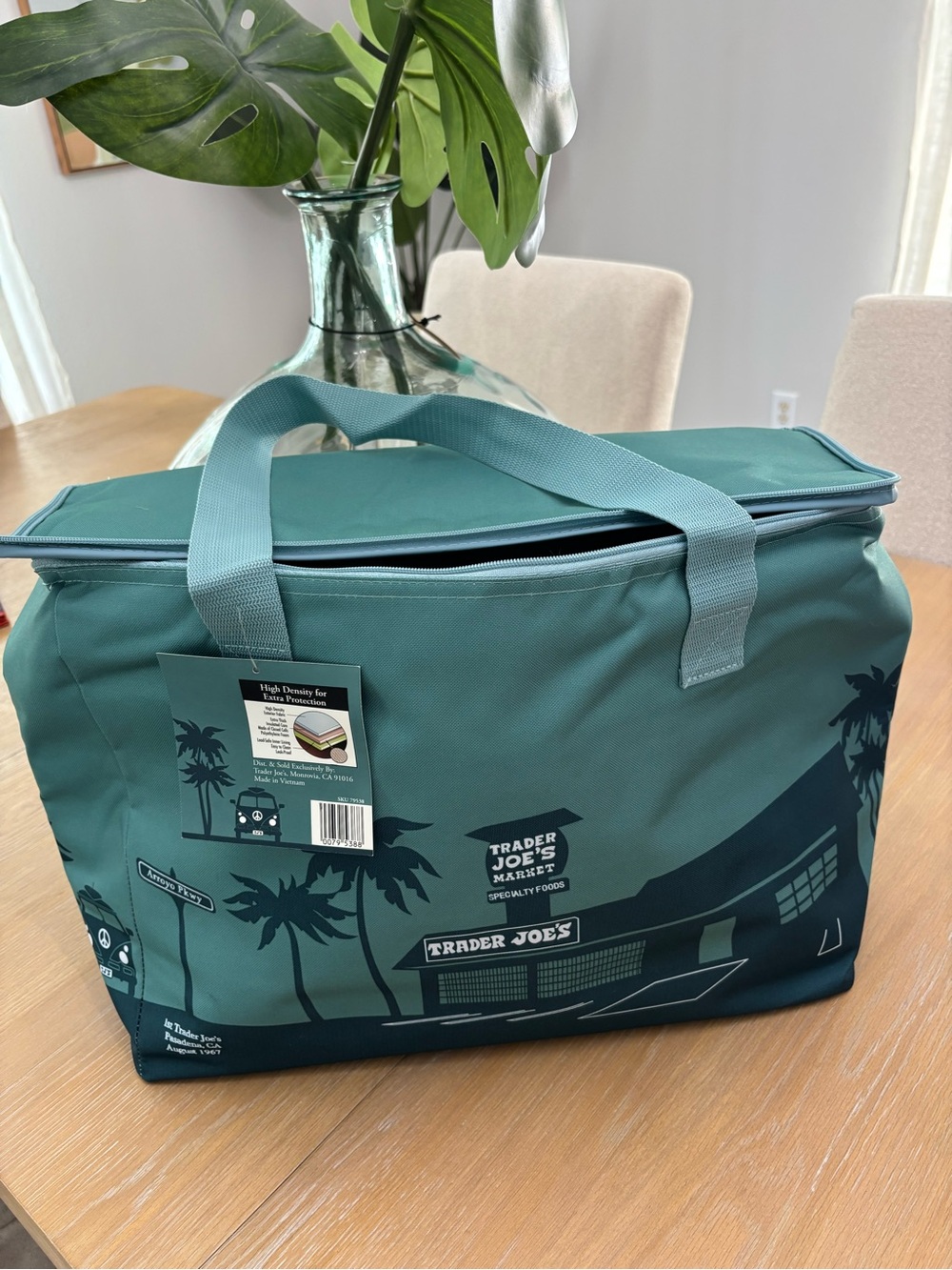 Trader Joe's Teal Insulated Tote Bag